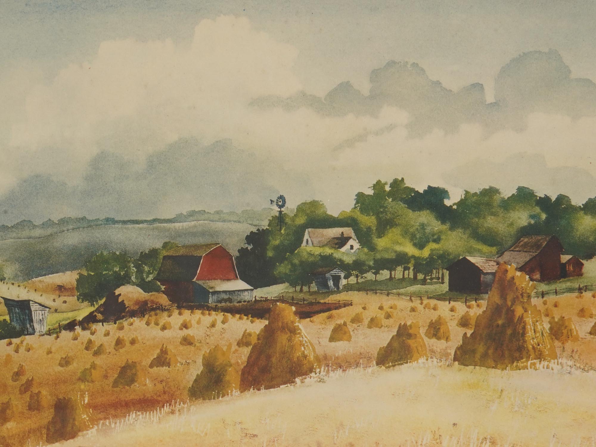 AMERICAN RURAL SCENE COLOR PRINT AFTER ADOLF DEHN PIC-2